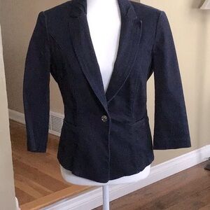 White House Black Market Dark blue denim dress jacket
